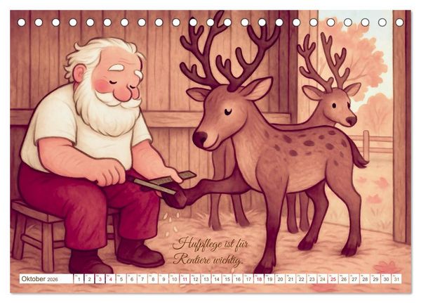 Produktbild: Was macht der Weihnachtsmann? (Tischkalender 2026 DIN A5 quer), CALVENDO Monatskalender