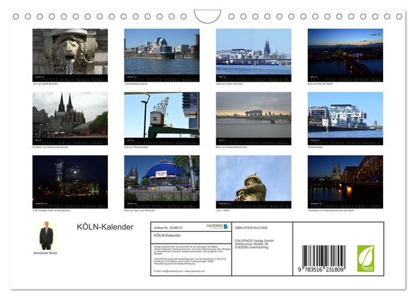 Produktbild: K&Ouml;LN-Kalender (Wandkalender 2026 DIN A4 quer), CALVENDO Monatskalender