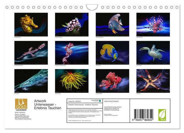 Produktbild: Artwork Unterwasser - Erlebnis Tauchen (Wandkalender 2026 DIN A4 quer), CALVENDO Monatskalender