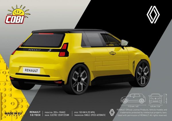Produktbild: COBI 24673 - Renault 5 E-Tech (Yellow), Bausatz 1:35, 78 Klemmbausteine