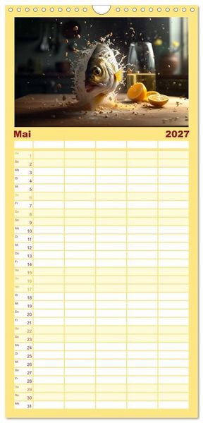 Produktbild: Familienplaner 2027 - Italienische Gerichte mit 5 Spalten (Wandkalender, 21 x 45 cm) CALVENDO