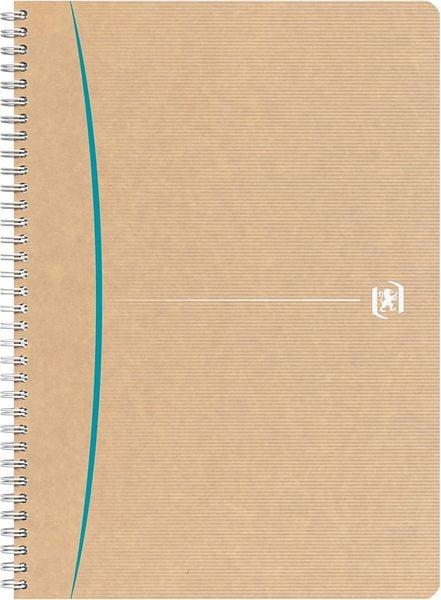 Produktbild: OXFORD Notizbuch Touareg A4, liniert, 180 Seiten, recyceltes Papier, Spiralbindung, Einband, Kraftpapier, zuf&auml;llige Farbauswahl sortiert