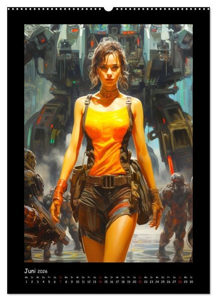 Produktbild: Galaktische Welten. Starke Space Opera-Illustrationen (Wandkalender 2026 DIN A2 hoch), CALVENDO Monatskalender