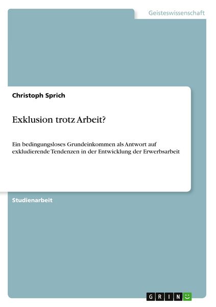 Produktbild: Exklusion trotz Arbeit?