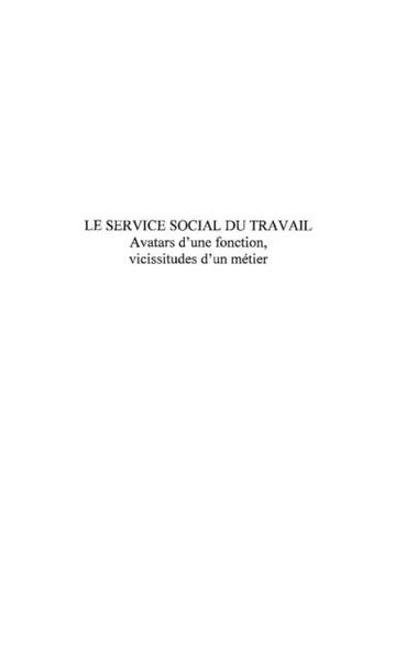Produktbild: Service social du travail le
