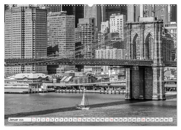 Produktbild: BROOKLYN BRIDGE Das Wahrzeichen von New York City (hochwertiger Premium Wandkalender 2026 DIN A2 quer), Kunstdruck in Hochglanz