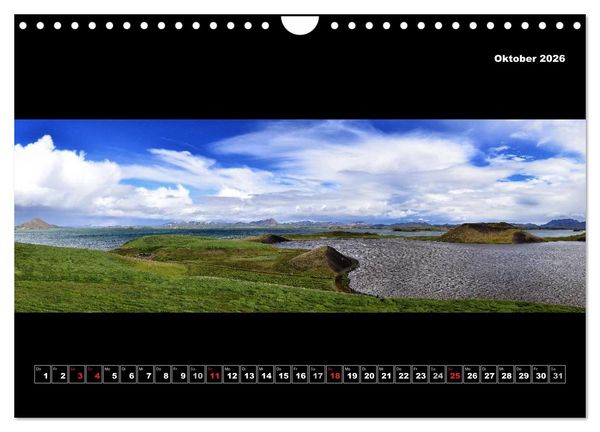 Produktbild: Island 2026 Landschaftspanoramen (Wandkalender 2026 DIN A4 quer), CALVENDO Monatskalender