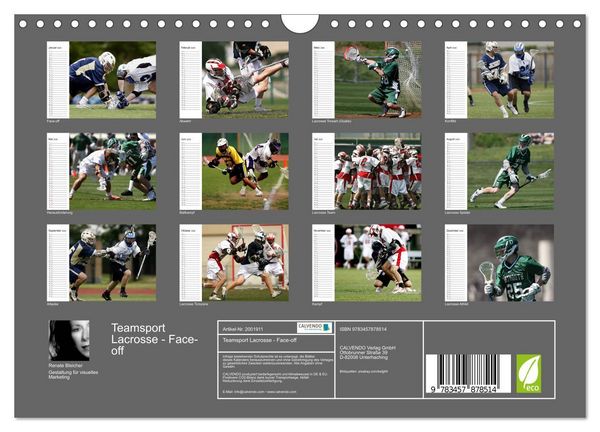 Produktbild: Teamsport Lacrosse - Face-off (Wandkalender 2026 DIN A4 quer), CALVENDO Monatskalender