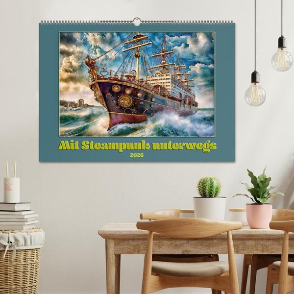 Produktbild: Mit Steampunk unterwegs (Wandkalender 2026 DIN A2 quer), CALVENDO Monatskalender