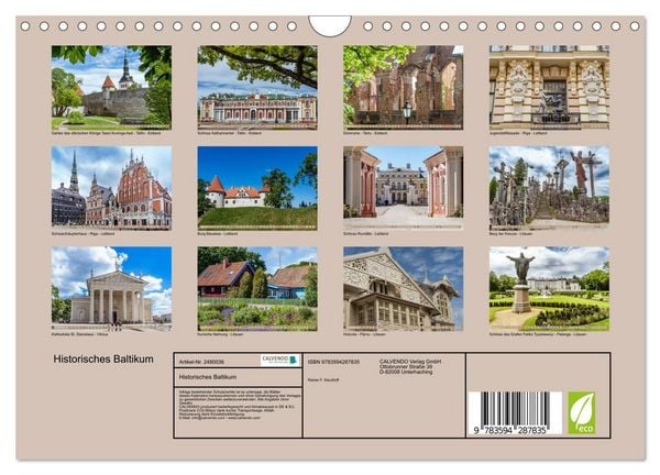 Produktbild: Historisches Baltikum (Wandkalender 2027 DIN A4 quer), CALVENDO Monatskalender