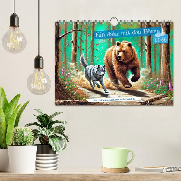Produktbild: Ein Jahr mit den B&auml;ren - Ein majest&auml;tisches Leben in der Wildnis (Wandkalender 2026 DIN A4 quer), CALVENDO Monatskalender
