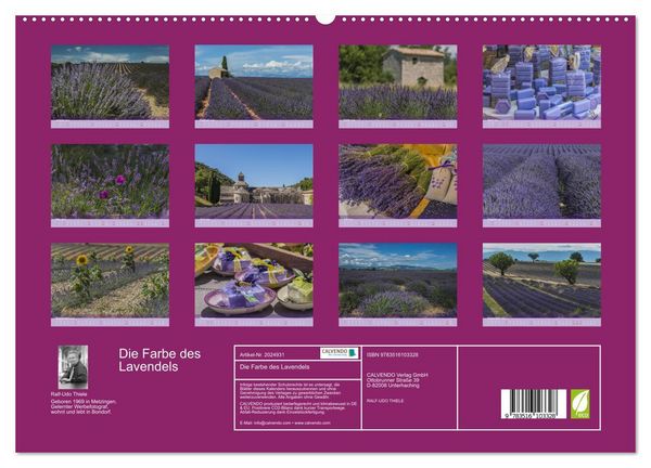 Produktbild: Die Farbe des Lavendels (hochwertiger Premium Wandkalender 2026 DIN A2 quer), Kunstdruck in Hochglanz