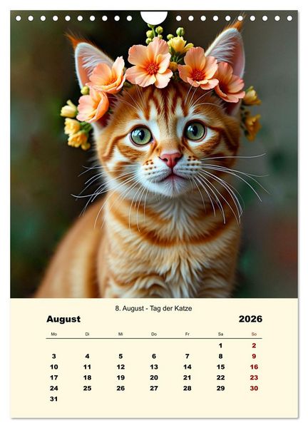 Produktbild: Blumenbekr&auml;nzte Haustiere zu ihrem Feiertag (Wandkalender 2026 DIN A4 hoch), CALVENDO Monatskalender