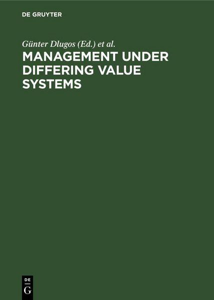 Produktbild: Management Under Differing Value Systems