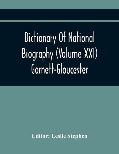 Produktbild: Dictionary Of National Biography (Volume Xxi) Garnett-Gloucester