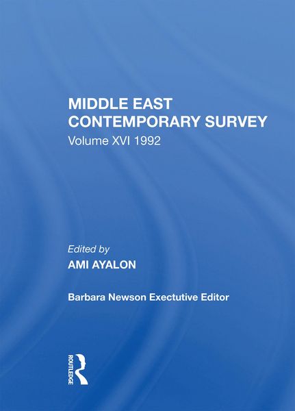Produktbild: Ayalon, A: Middle East Contemporary Survey, Volume Xvi, 1992