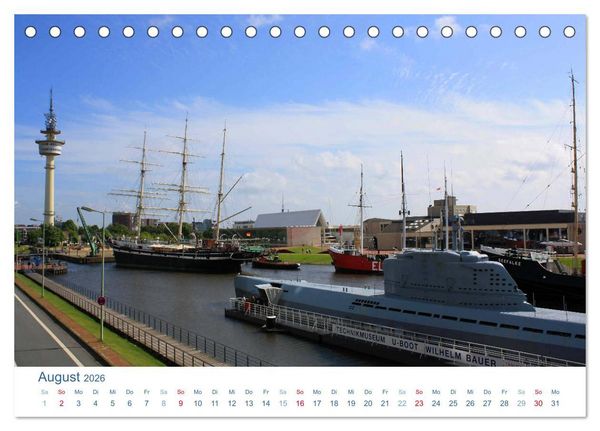 Produktbild: Bremerhaven 2026. Impressionen aus den Havenwelten (Tischkalender 2026 DIN A5 quer), CALVENDO Monatskalender