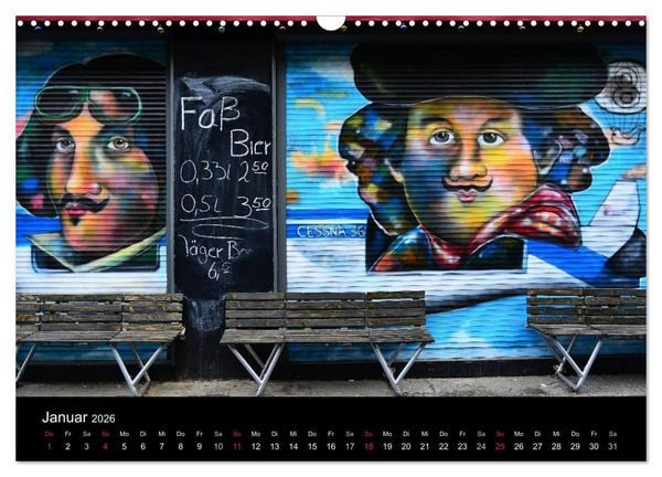 Produktbild: Urbane Kunst - Streetart 2026 (Wandkalender 2026 DIN A3 quer), CALVENDO Monatskalender