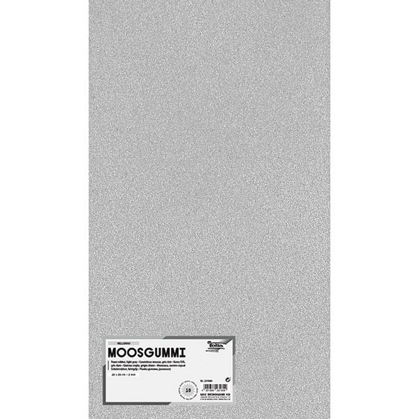 Produktbild: folia Moosgummi hellgrau 20x29cm 10 Blatt