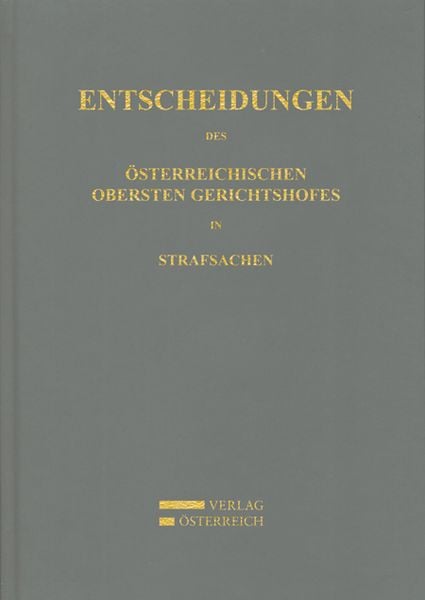 Produktbild: Entscheidungen des &Ouml;sterreichischen Obersten Gerichtshofes in Strafsachen