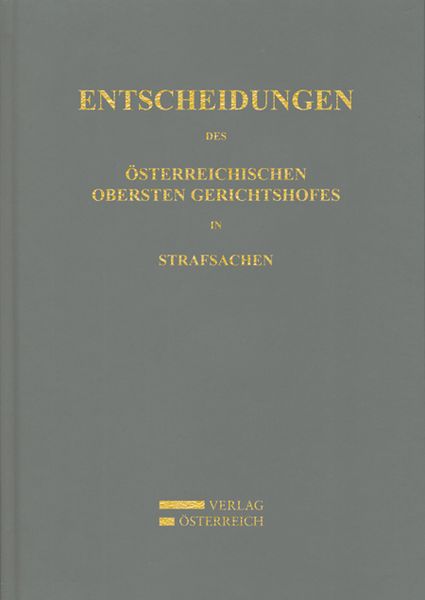 Produktbild: Entscheidungen des &Ouml;sterreichischen Obersten Gerichtshofes in Strafsachen