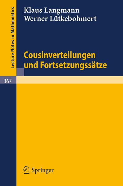 Produktbild: Cousinverteilungen und Fortsetzungss&auml;tze