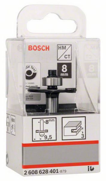 Produktbild: Bosch Accessories 2608628401 Nutfr&auml;ser Hartmetall L&auml;nge 51 mm Produktabmessung, &Oslash; 32 mm Schaftdurchmesser 8 mm