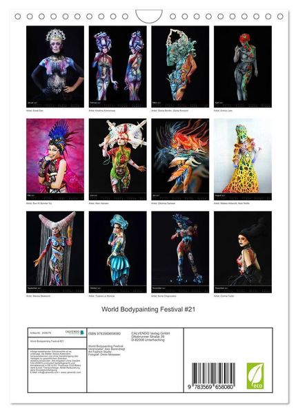 Produktbild: World Bodypainting Festival #21 (Wandkalender 2027 DIN A4 hoch), CALVENDO Monatskalender