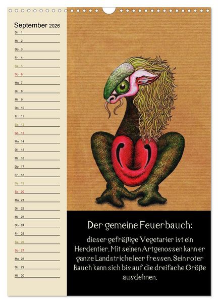 Produktbild: Fabelhafte Wesen / Geburtstagskalender (Wandkalender 2026 DIN A3 hoch), CALVENDO Monatskalender