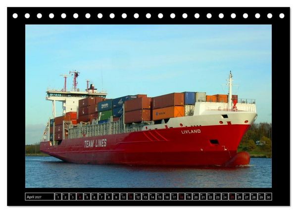 Produktbild: Containerschiffe (Tischkalender 2027 DIN A5 quer), CALVENDO Monatskalender