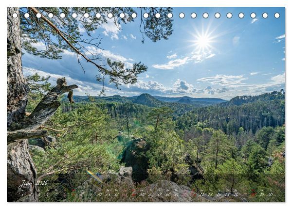 Produktbild: Landschaften der S&auml;chsischen Schweiz (Tischkalender 2026 DIN A5 quer), CALVENDO Monatskalender
