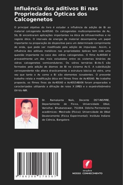 Produktbild: Influ&ecirc;ncia dos aditivos Bi nas Propriedades &Oacute;pticas dos Calcogenetos