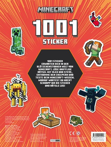 Produktbild: Minecraft: 1001 Sticker: Stickern &ndash; R&auml;tseln &ndash; Ausmalen