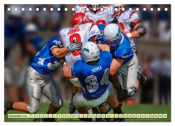 Produktbild: American Football - Taktik und Athletik (Tischkalender 2026 DIN A5 quer), CALVENDO Monatskalender