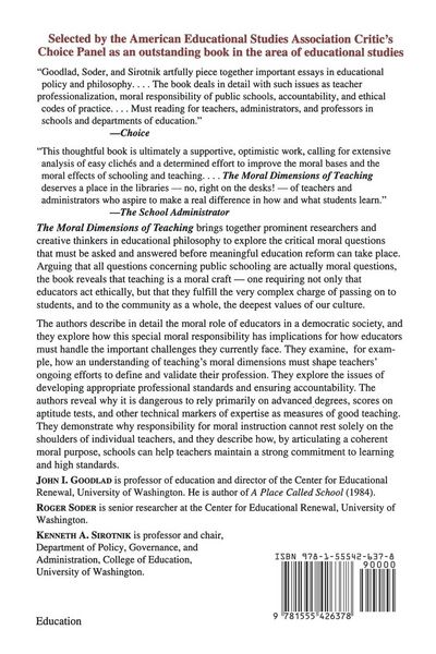 Produktbild: The Moral Dimensions of Teaching