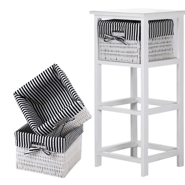 Produktbild: HTI-Living Regalkommode Mia wei&szlig; schwarz Regalkommode Mia wei&szlig; schwarz