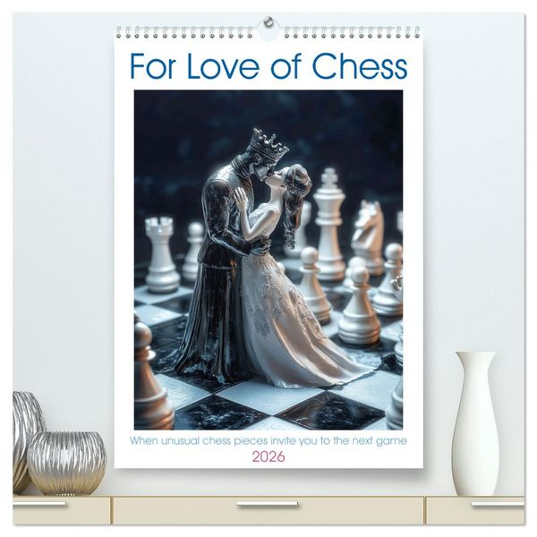 Produktbild: For Love of Chess (High Quality Premium Wall Calendar 2026 DIN A2 portrait),CALVENDO 12 Month Wall Calendar