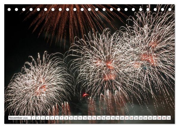 Produktbild: Feuerwerk - Kunstwerke am Himmel (Tischkalender 2026 DIN A5 quer), CALVENDO Monatskalender