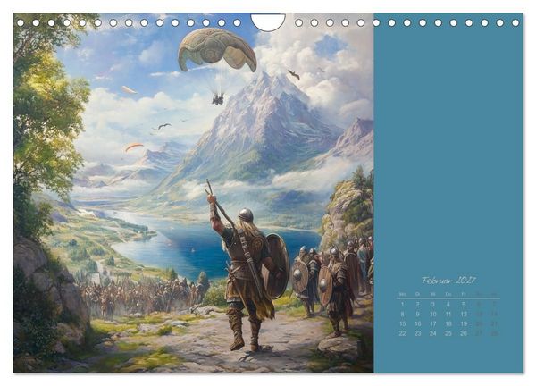 Produktbild: Mit KI durch die Epochen und L&uuml;fte (Wandkalender 2027 DIN A4 quer), CALVENDO Monatskalender