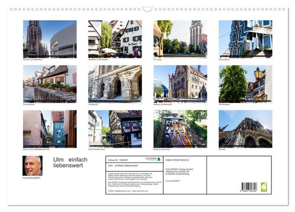 Produktbild: Ulm einfach liebenswert (Wandkalender 2026 DIN A2 quer), CALVENDO Monatskalender