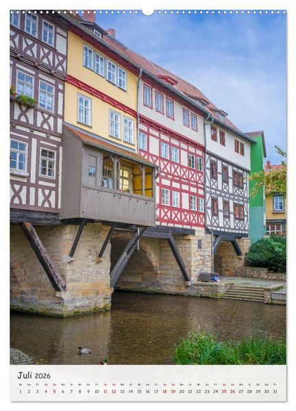 Produktbild: Erfurt - Zwischen Dom und Kr&auml;merbr&uuml;cke (hochwertiger Premium Wandkalender 2026 DIN A2 hoch), Kunstdruck in Hochglanz