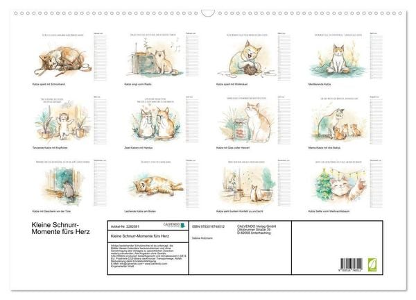 Produktbild: Kleine Schnurr-Momente f&uuml;rs Herz (Wandkalender 2026 DIN A2 quer), CALVENDO Monatskalender