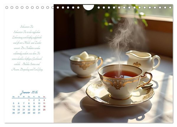 Produktbild: Ein&nbsp;Jahr&nbsp;in&nbsp;Tassen - Die Welt des Tees (Wandkalender 2026 DIN A4 quer), CALVENDO Monatskalender
