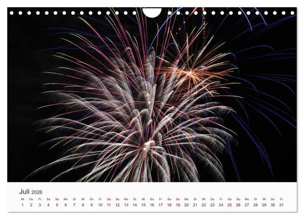 Produktbild: Feuerwerke - Kunstwerke am Himmel (Wandkalender 2026 DIN A4 quer), CALVENDO Monatskalender
