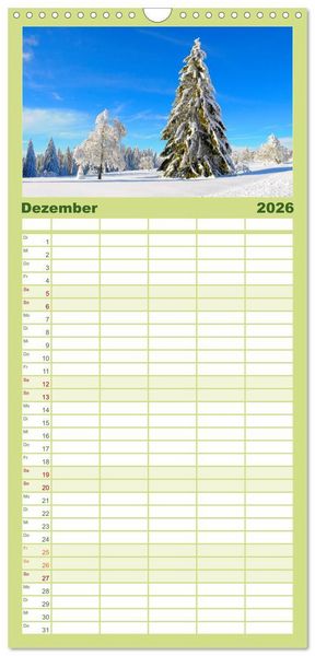 Produktbild: Familienplaner 2026 - Wald und Baum 2026 mit 5 Spalten (Wandkalender, 21 x 45 cm) CALVENDO