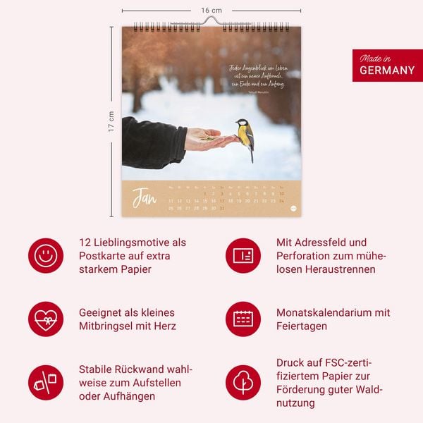 Produktbild: Augenblicke voller Zuversicht Postkartenkalender 2027