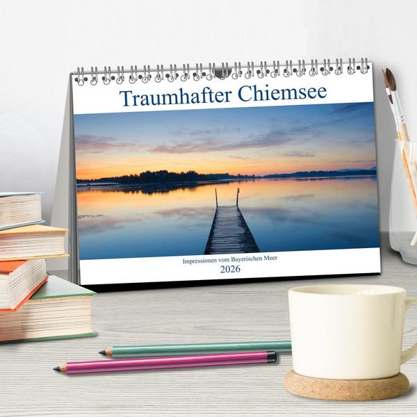 Produktbild: Traumhafter Chiemsee &ndash; Impressionen vom Bayerischen Meer (Tischkalender 2026 DIN A5 quer), CALVENDO Monatskalender