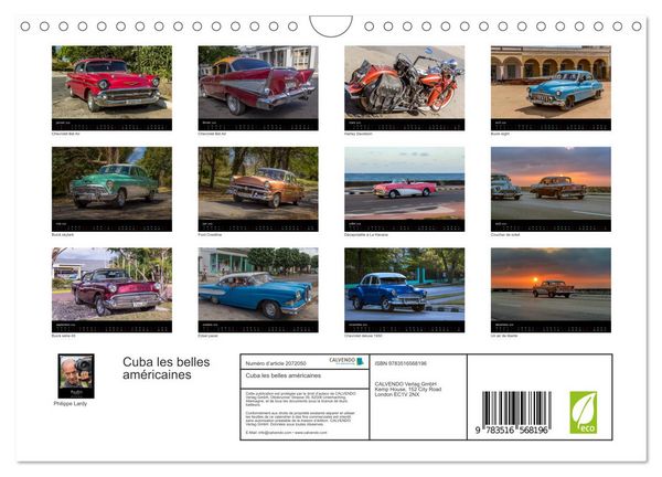 Produktbild: Cuba les belles am&eacute;ricaines (Calendrier mural 2026 DIN A4 vertical), CALVENDO calendrier mensuel