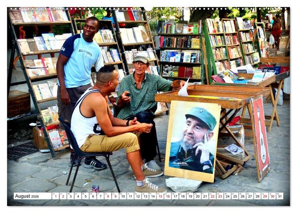 Produktbild: Leseland Kuba - Buchh&auml;ndler in Havanna (Wandkalender 2026 DIN A2 quer), CALVENDO Monatskalender