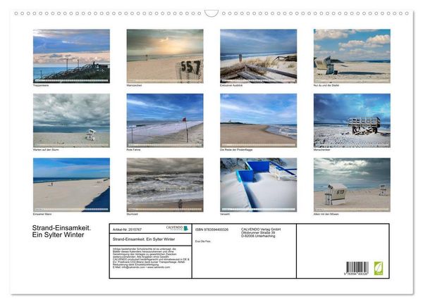 Produktbild: Strand-Einsamkeit. Ein Sylter Winter (Wandkalender 2027 DIN A2 quer), CALVENDO Monatskalender